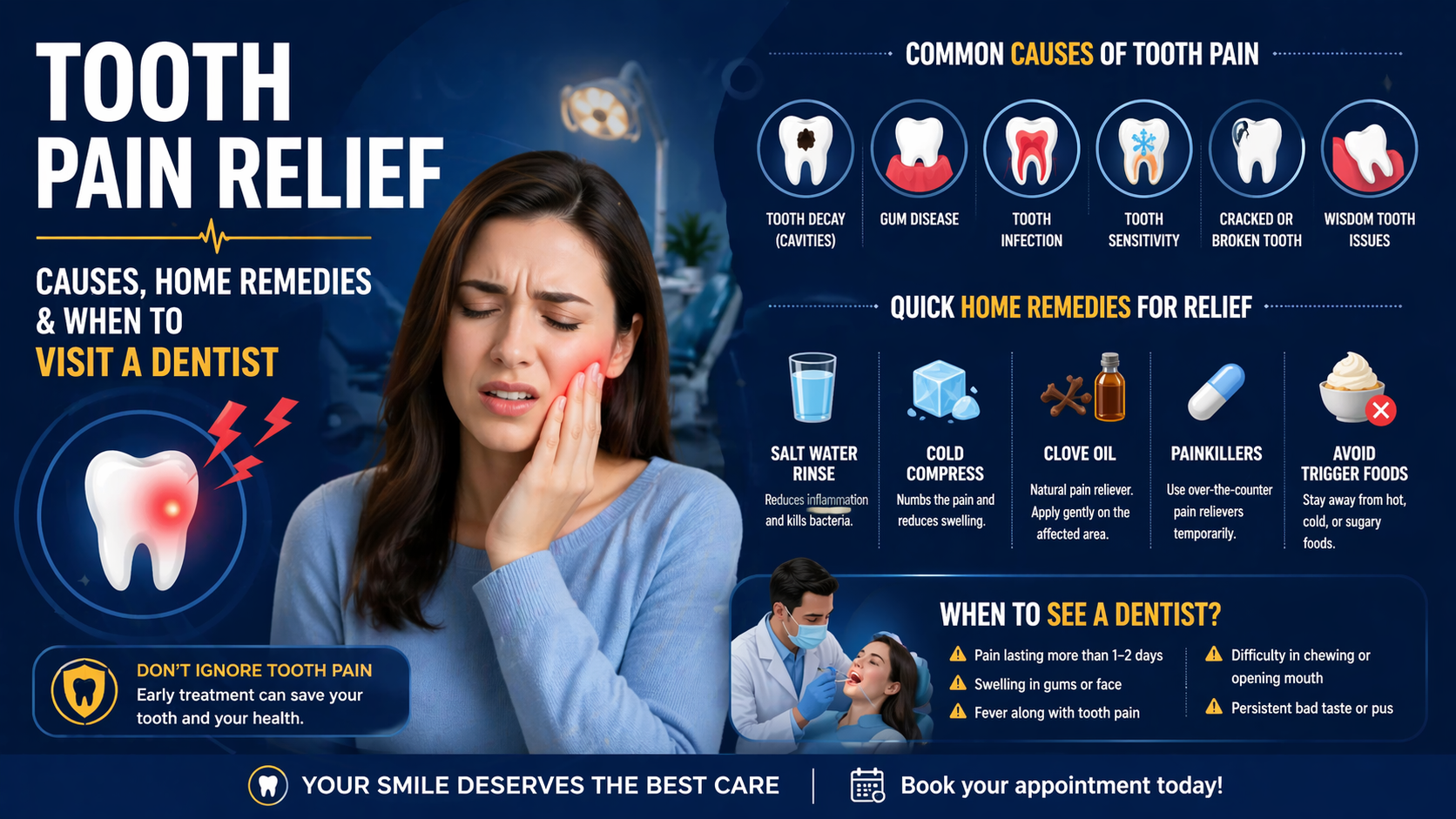Tooth Pain Relief: Causes, Home Remedies & When to Visit a Dentist